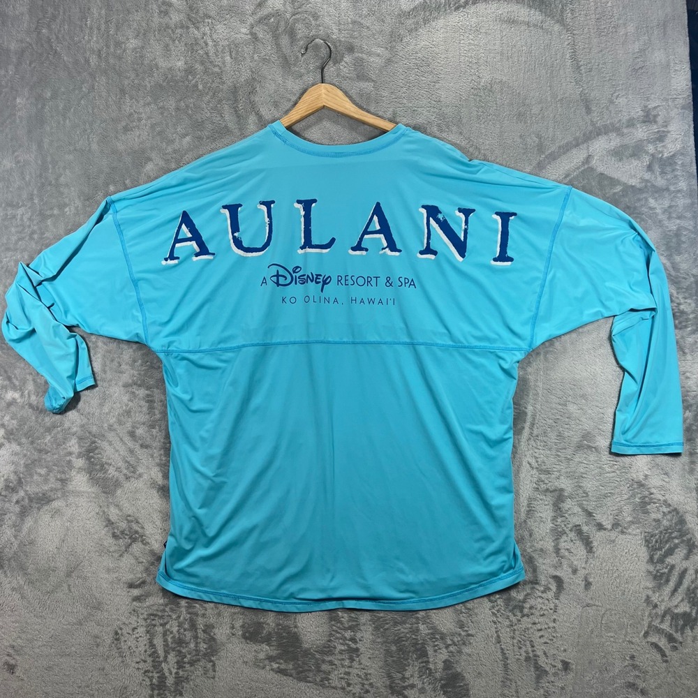 DISNEY Aulani Spirit Jersey Adult Large‎ Blue Long Sleeve Hawaii Mickey Summer